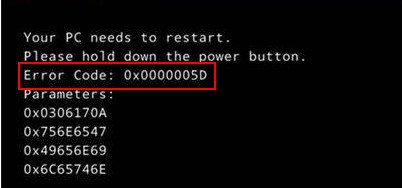 error code 0x0000005d error code 0x0000005d