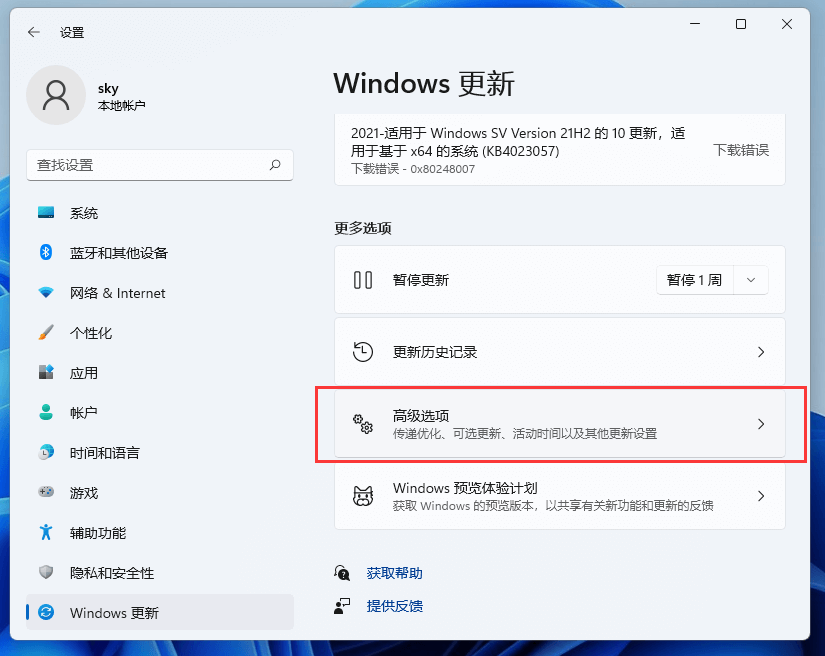 高级选项 高级选项