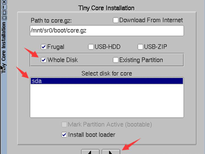 选择Whole Disk 选择Whole Disk